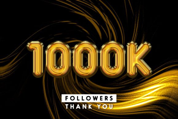 1000k Followers Gold 3d Text Effect: A Stunning Way to Celebrate Milestones
