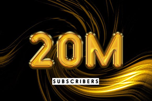 20m Subscribers Editable Text Effect