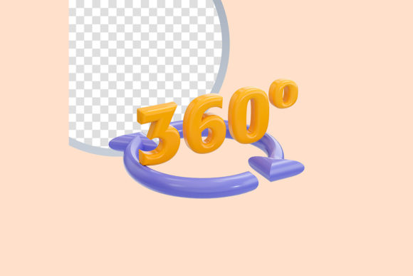 360 Degrees Arrow Icon 3d Render Concept for Modern Design Workflows