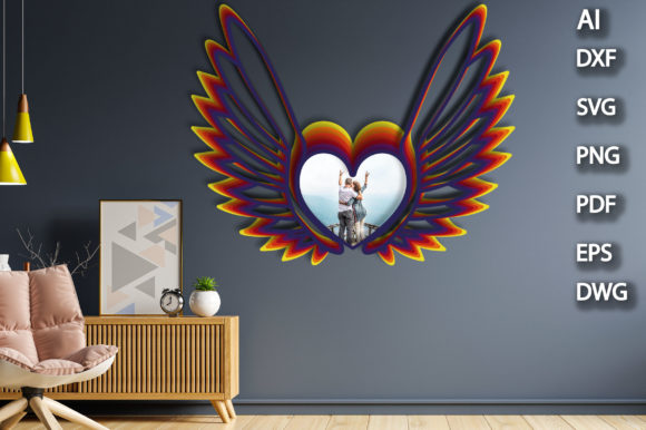 3D Heart Angel Wings Photo Frame: A Creative and Versatile Design for All