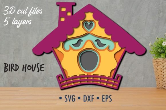 3D Layered Bird House SVG: Creative & Practical Design
