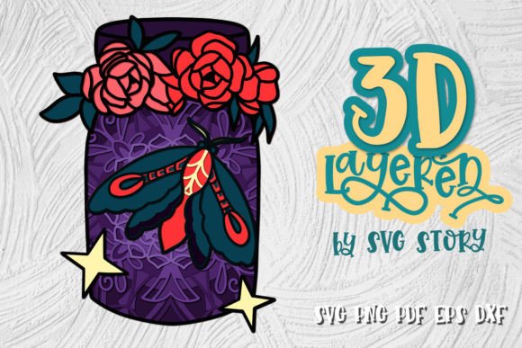 3D Moth in a Jar Celestial SVG Design: A Creative and Practical Resource for Artists and Crafters