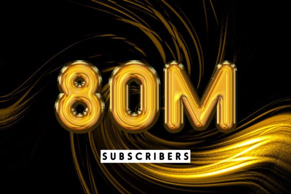 80m Subscribers Editable Text Effect