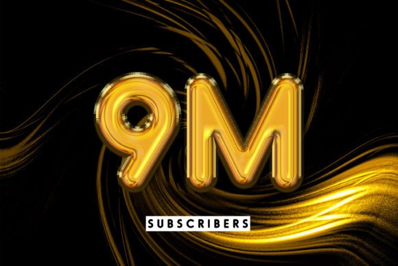 9m Subscribers Editable Text Effect: A Versatile Design Tool for Social Media Creators