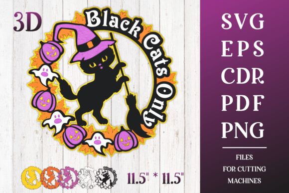 Black Cats Only Halloween 3D Door Sign: A Creative and Practical Decoration