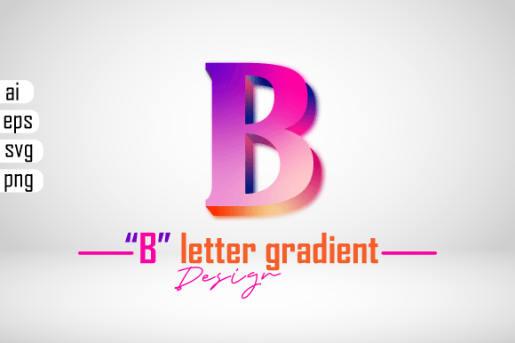 Colorful 3D Gradient Effect Letter “B”