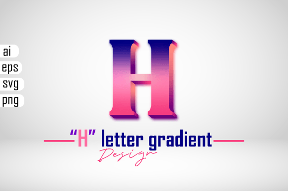 Colorful 3D Gradient Effect Letter “H” for Creative Projects