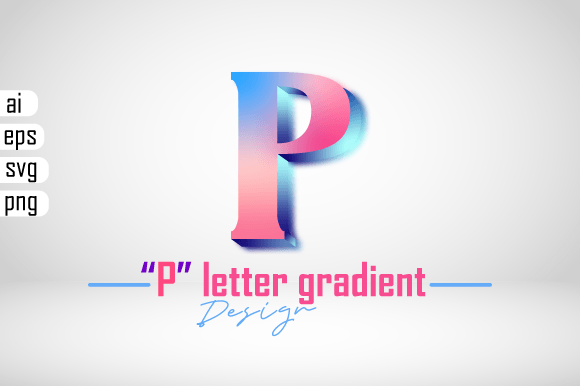 Colorful 3D Gradient Effect Letter “P”