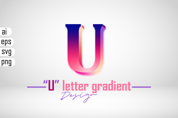 Colorful 3D Gradient Effect Letter “U”