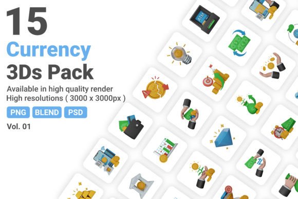 Currency 3D Illustrations Pack Vol.1: A New Dimension in Financial Design