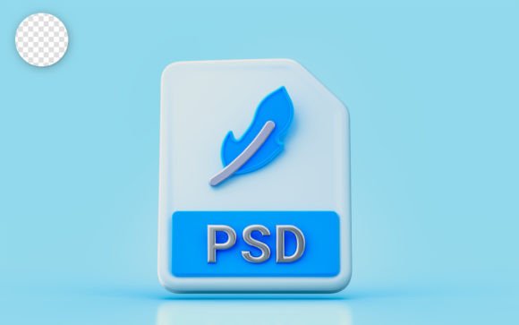 PSD Document File Sign 3d Render Concept for Modern Design Workflows