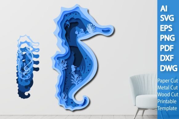 Summer Sea Horse Paper Laser 3D: A Versatile and Beautiful Design for Creative Projects