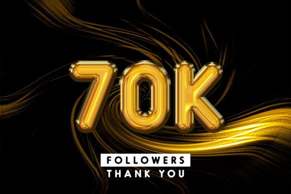 Thank You 70k Followers 3D Text Effect