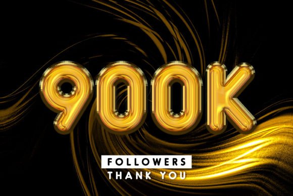 Thank You 900k Followers 3D Text Effect